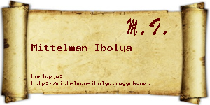 Mittelman Ibolya névjegykártya